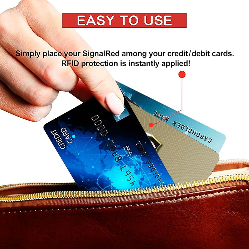 SaiTech IT RFID Protected Cards, 2 Pack One Card Protects Entire Wallet Purse For Men & Women, NFC Contactless Bank Debit Credit Card Protector ID ATM Guard Card – Golden - Image 4